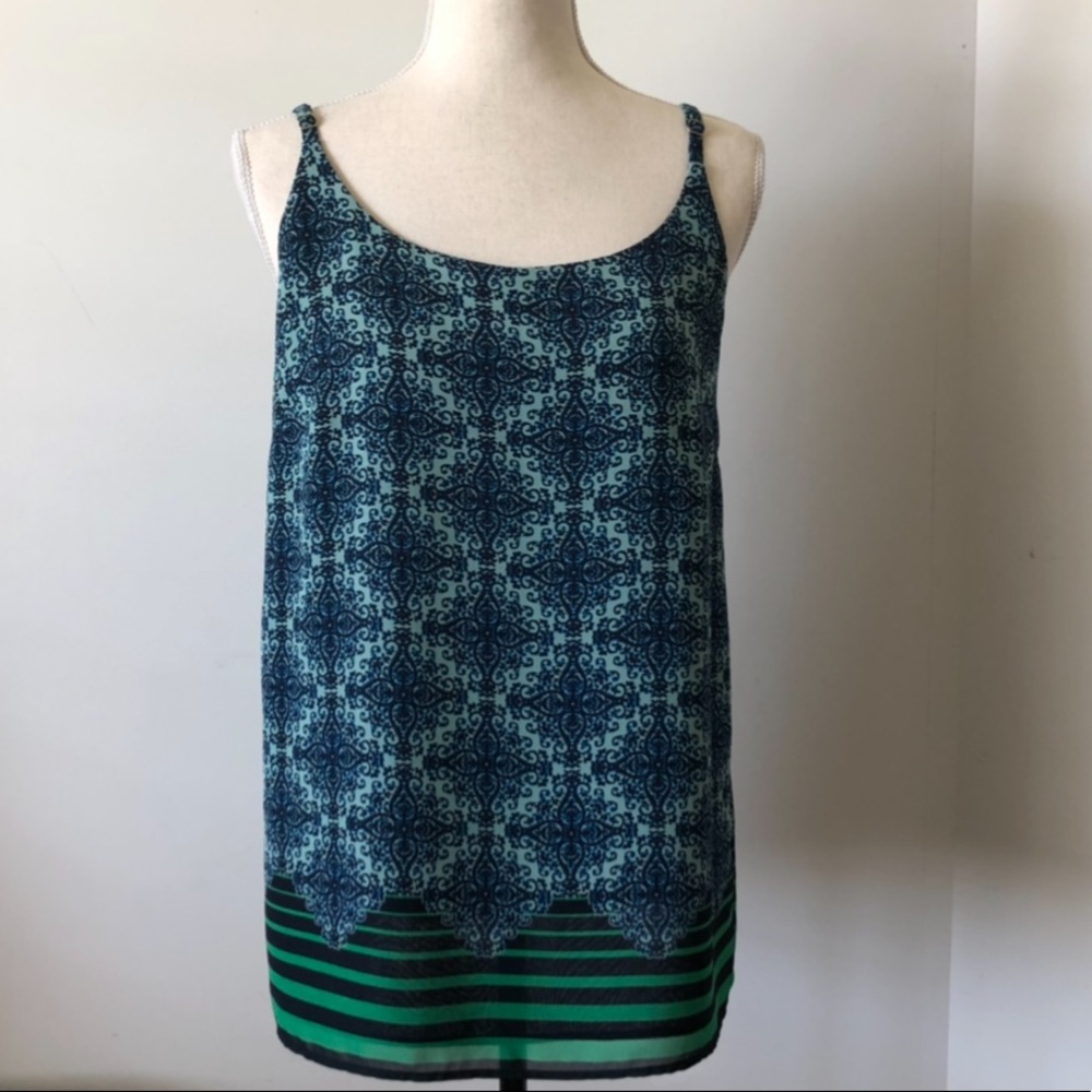 Cabi Teal/Blue/Green Spaghetti Strap Top-Sz S